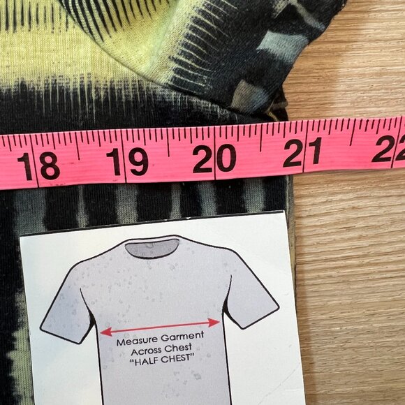 Christopher & Banks Yellow/Green/Black Striped Rhinestone Tee - L - Y2K Sparkle! - Picture 8 of 8